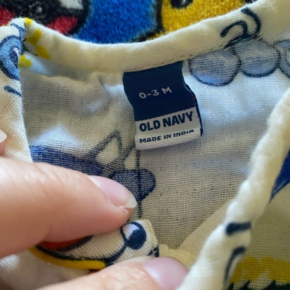 Old Navy Blue and White Jumpsuit with Playful Print - Picture 4 of 4